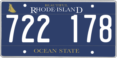 RI license plate 722178