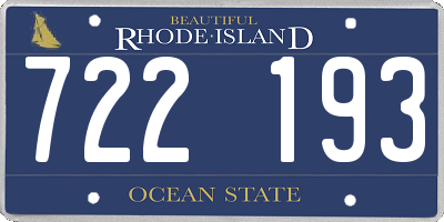 RI license plate 722193