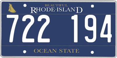 RI license plate 722194