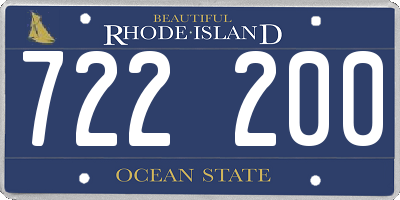 RI license plate 722200