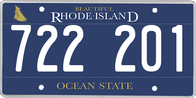RI license plate 722201