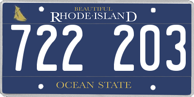 RI license plate 722203