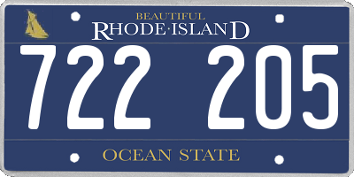 RI license plate 722205