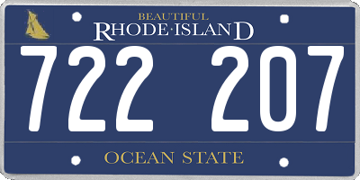RI license plate 722207