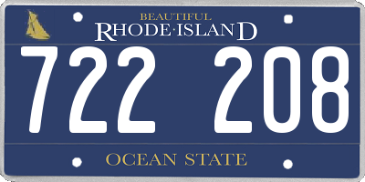 RI license plate 722208