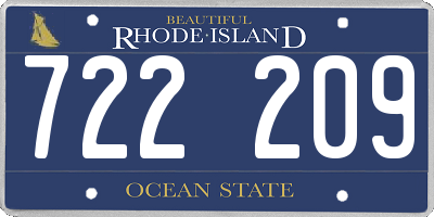 RI license plate 722209
