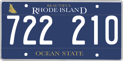 RI license plate 722210