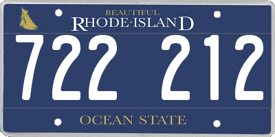 RI license plate 722212