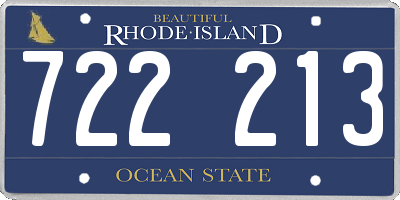 RI license plate 722213