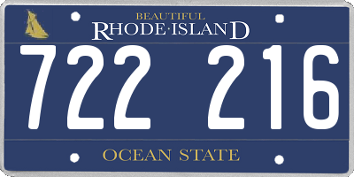 RI license plate 722216
