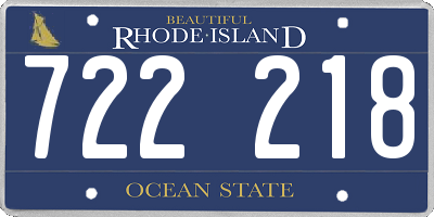 RI license plate 722218