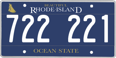 RI license plate 722221