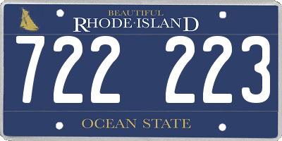 RI license plate 722223