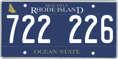 RI license plate 722226