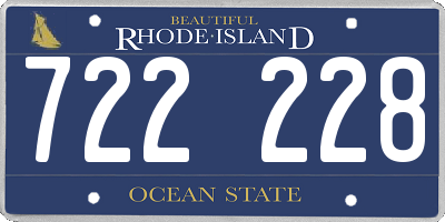 RI license plate 722228
