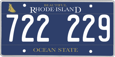 RI license plate 722229