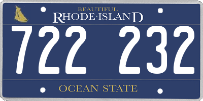 RI license plate 722232