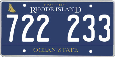 RI license plate 722233
