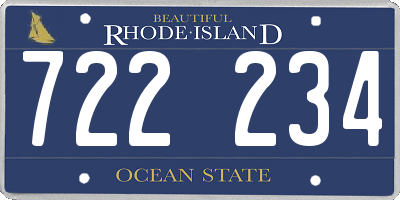 RI license plate 722234