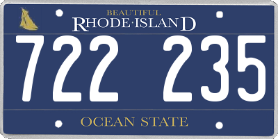 RI license plate 722235