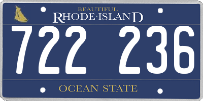 RI license plate 722236