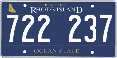 RI license plate 722237
