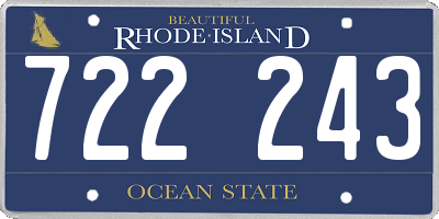 RI license plate 722243