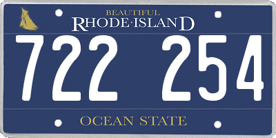 RI license plate 722254