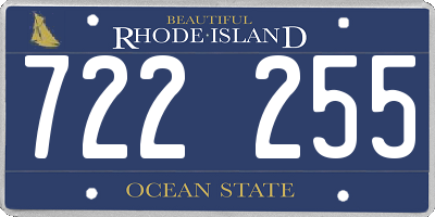 RI license plate 722255