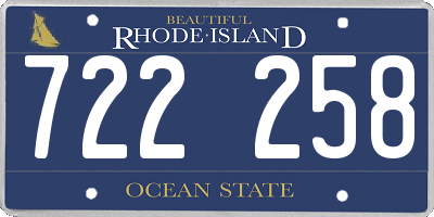 RI license plate 722258