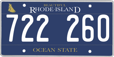 RI license plate 722260