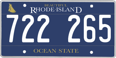 RI license plate 722265