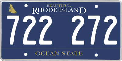 RI license plate 722272
