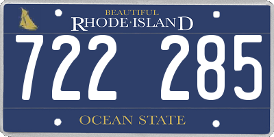 RI license plate 722285