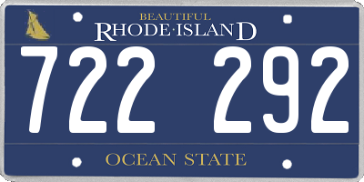 RI license plate 722292