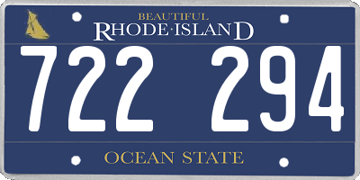 RI license plate 722294