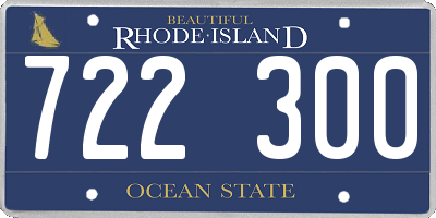 RI license plate 722300