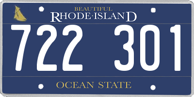 RI license plate 722301