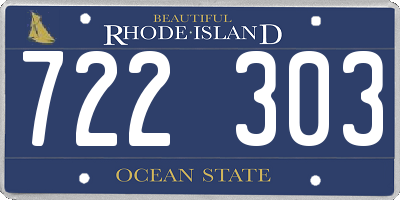 RI license plate 722303