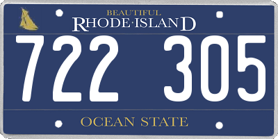 RI license plate 722305