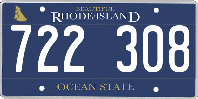 RI license plate 722308