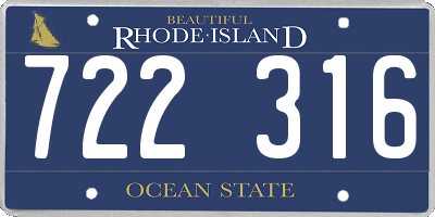 RI license plate 722316