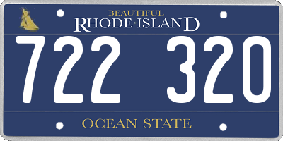 RI license plate 722320