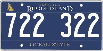 RI license plate 722322