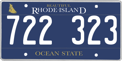 RI license plate 722323