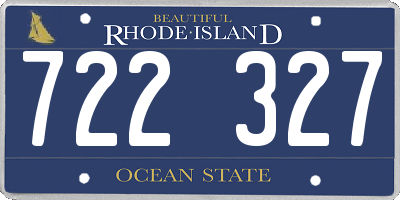 RI license plate 722327