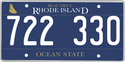 RI license plate 722330