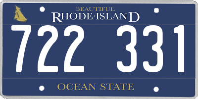 RI license plate 722331