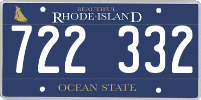 RI license plate 722332