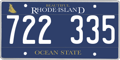 RI license plate 722335